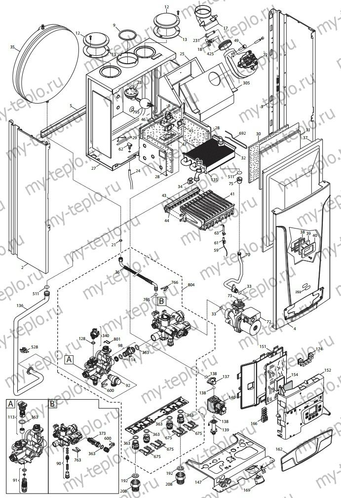 Запчасти Baxi ECO4s 1.24F купить в Ростове-на-Дону