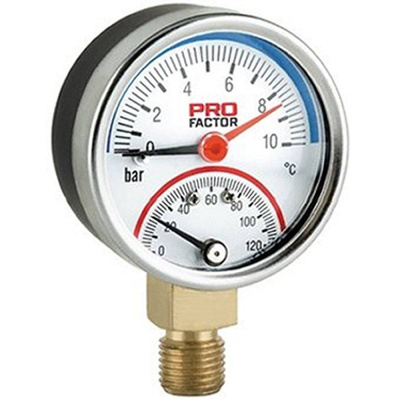 Термоманометр d63 мм, радиальный 4 бар; 0-120°C  PROFactor (PF SG 872-4)