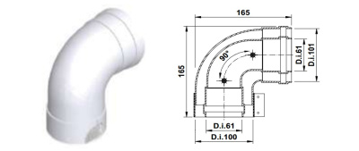 Угол стартовый Termica D60/100 (COCA03)